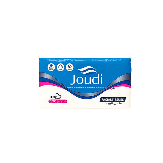 Joudi facial tissues packaging on a white background