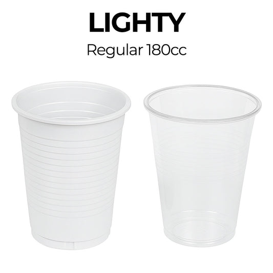 plastic cups on a white background