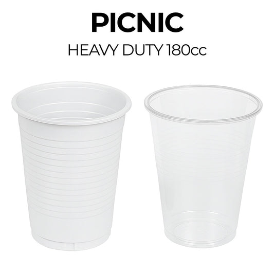 plastic cups on a white background