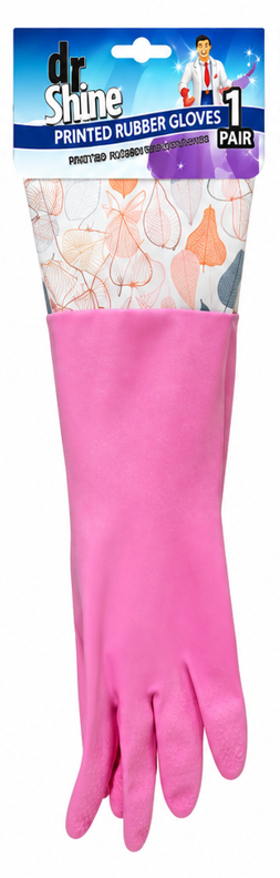 Printed Rubber Gloves 1Pair 4 Assorted