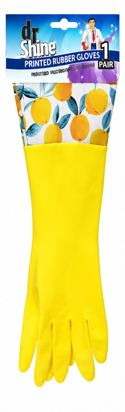 Printed Rubber Gloves 1Pair 4 Assorted